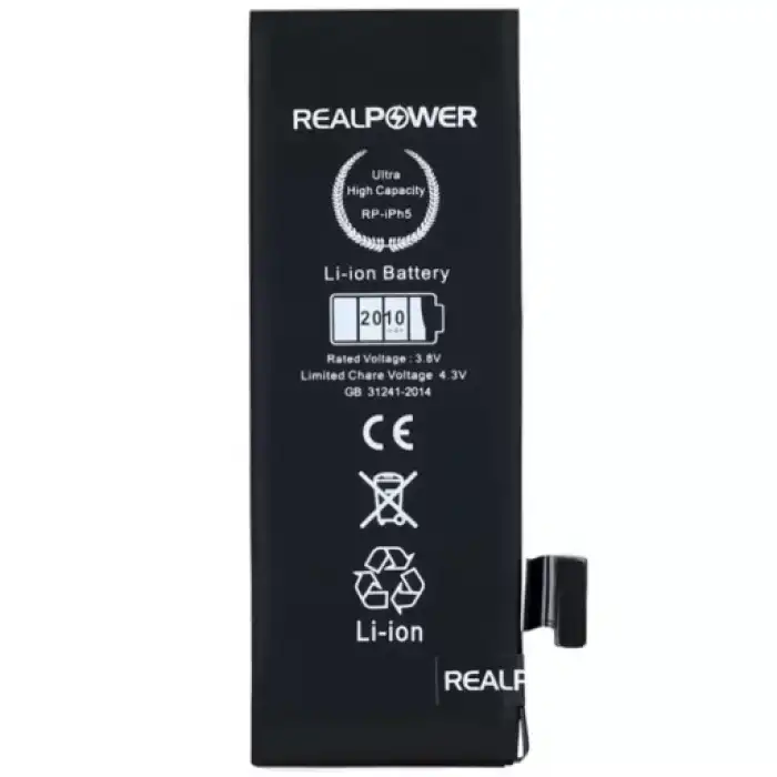 Realpower Apple Uyumlu iPhone 5 Yüksek Kapasiteli Batarya 2010Mah