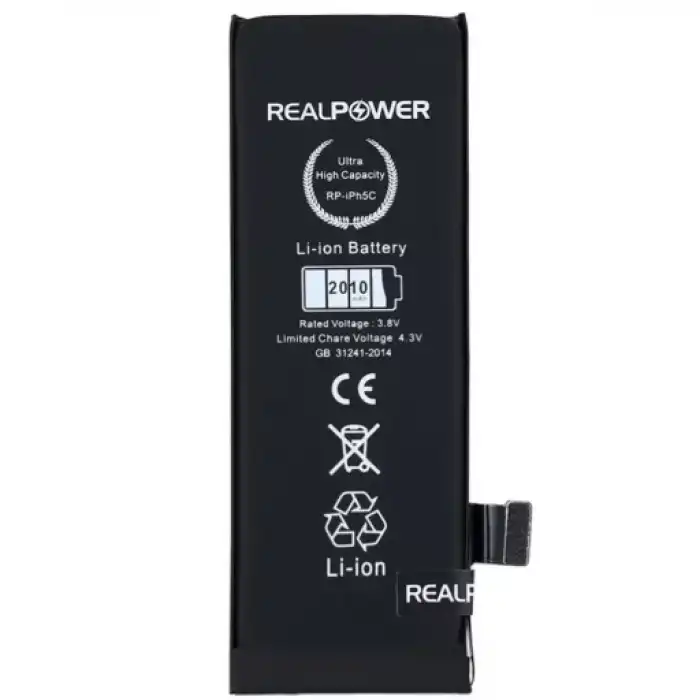 Realpower Apple Uyumlu iPhone 5C Yüksek Kapasiteli Batarya 2010Mah
