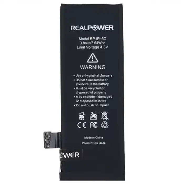 Realpower Apple Uyumlu iPhone 5C Yüksek Kapasiteli Batarya 2010Mah