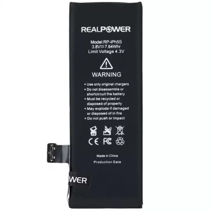 Realpower Apple Uyumlu iPhone 5S Yüksek Kapasiteli Batarya 2010Mah