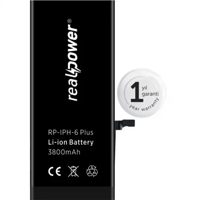 Realpower Apple Uyumlu iPhone 6 Plus Yüksek Kapasiteli Batarya 3700Mah
