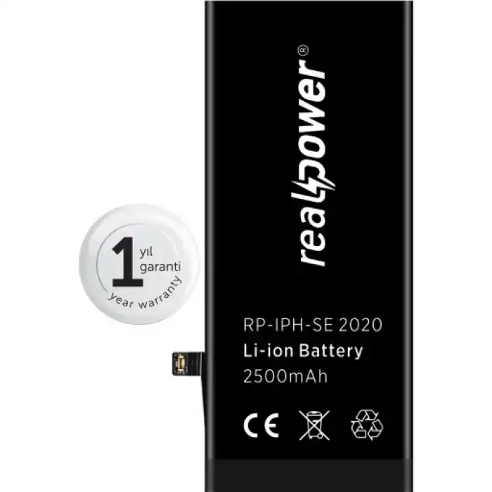 Realpower Apple Uyumlu iPhone Se 2020 Yüksek Kapasiteli Batarya