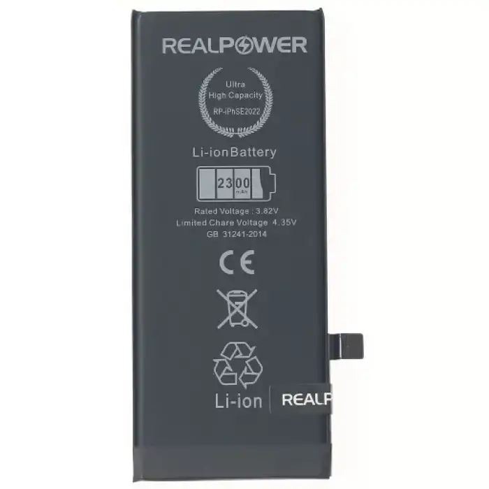 Realpower Apple Uyumlu iPhone Se 2022 Yüksek Kapasiteli Batarya
