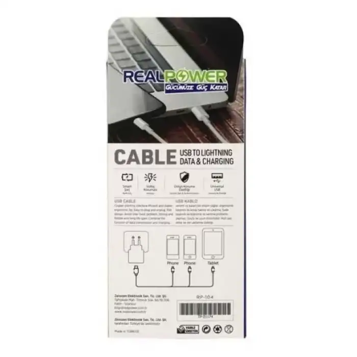 Realpower Apple Uyumlu iPhone Usb Lightning Şarj Kablosu Old