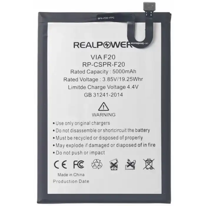 Realpower Casper Uyumlu Via F20 Batarya 5000Mah