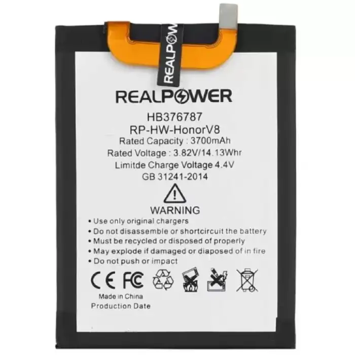 Realpower Huawei Uyumlu Honor V8 Batarya 3700Mah