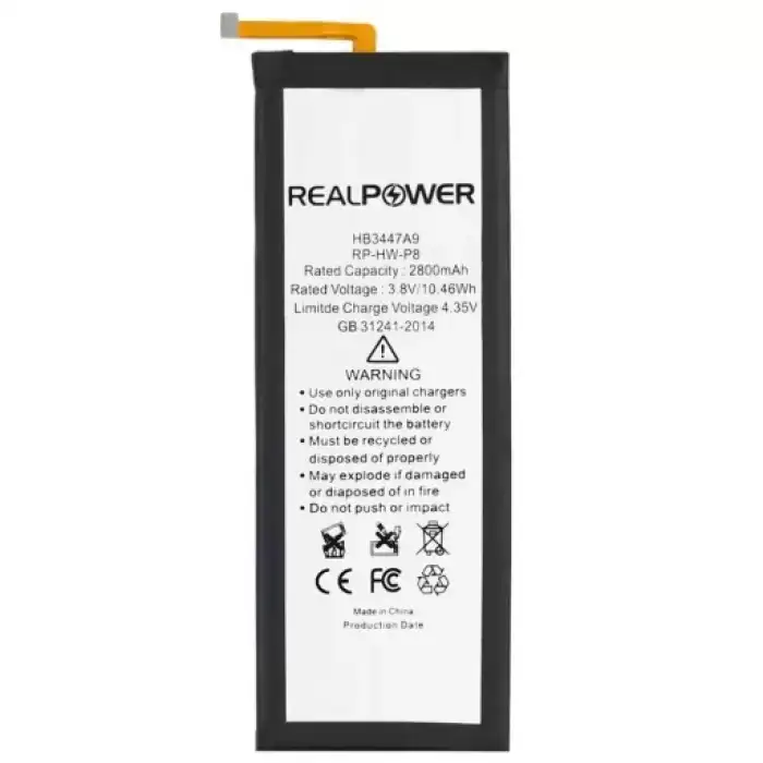 Realpower Huawei Uyumlu P8 Batarya 2800Mah