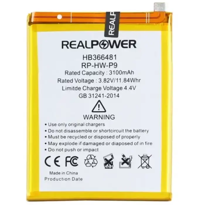 Realpower Huawei Uyumlu P9 Batarya 3100Mah
