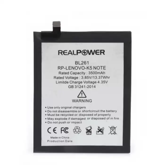 Realpower Lenovo Uyumlu K5 Note Batarya