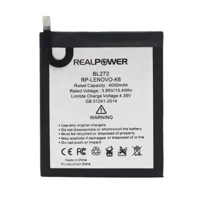 Realpower Lenovo Uyumlu K6 Batarya