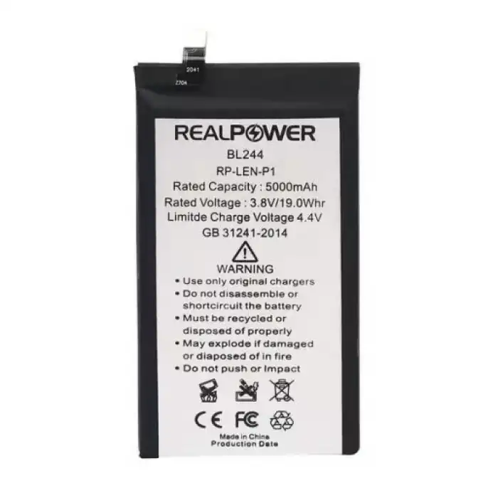 Realpower Lenovo Uyumlu P1 Batarya 5000Mah