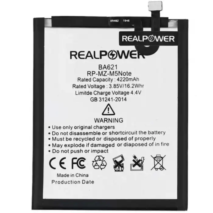 Realpower Meizu Uyumlu M5 Note Note 5 Batarya 4220Mah