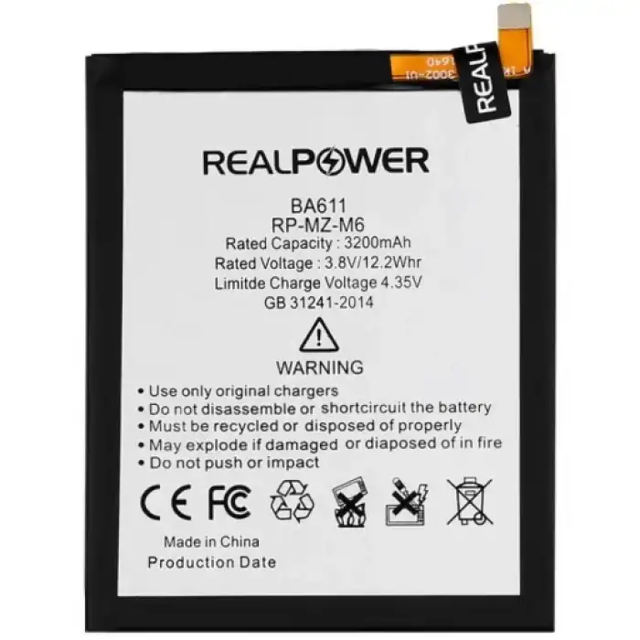 Realpower Meizu Uyumlu M6 Batarya 3200Mah