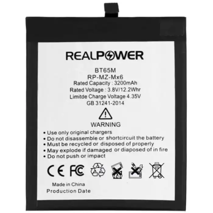 Realpower Meizu Uyumlu Mx6 Batarya 3200Mah