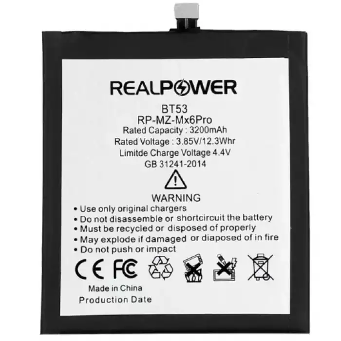 Realpower Meizu Uyumlu Mx6 Pro Batarya 3200Mah