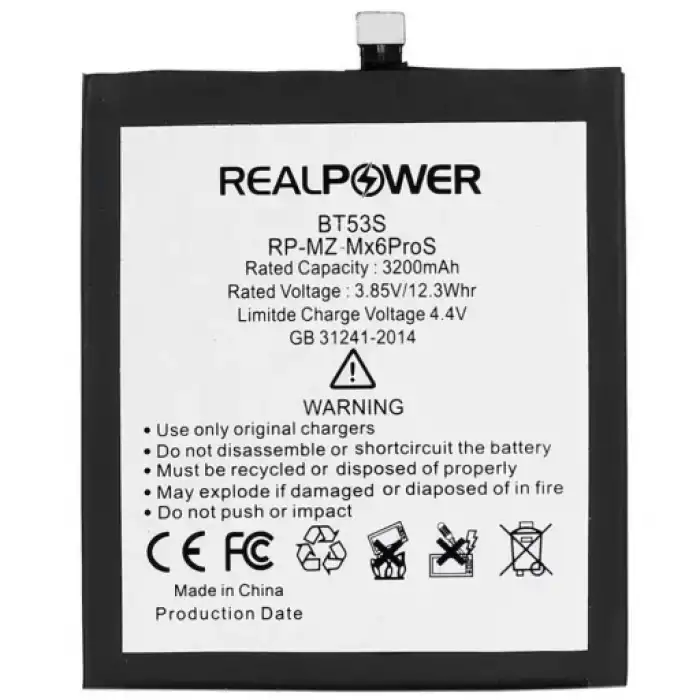 Realpower Meizu Uyumlu Mx6 Pro S Batarya 3200Mah