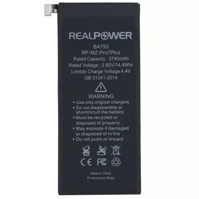 Realpower Meizu Uyumlu Pro 7 Plus Batarya 3740Mah