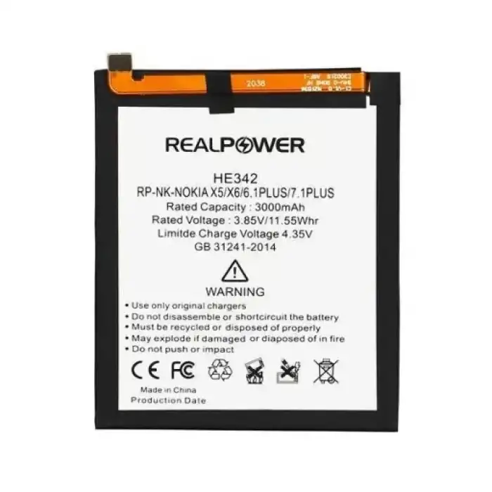 Realpower Nokia Uyumlu 5.1 Batarya 3000Mah
