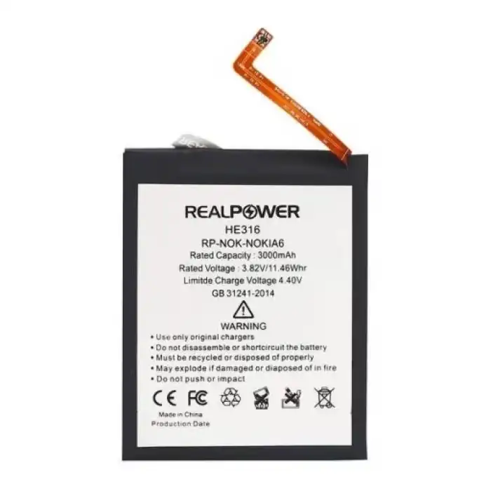 Realpower Nokia Uyumlu 6 Batarya 3000Mah
