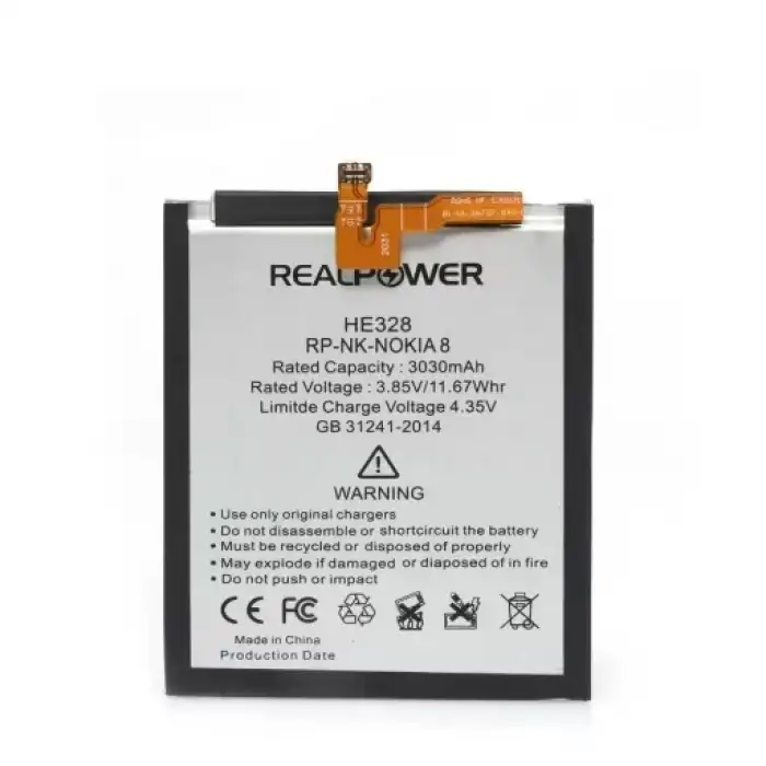 Realpower Nokia Uyumlu 8 Batarya 3030Mah