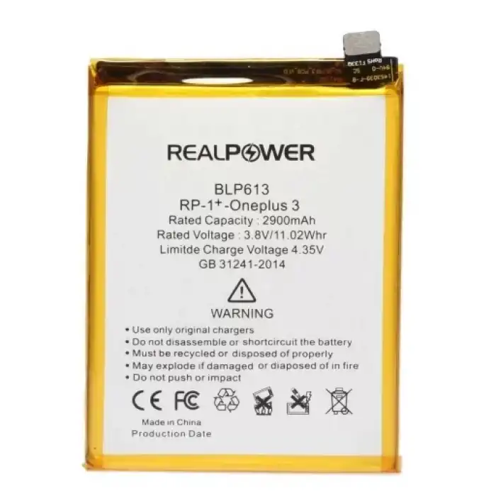Realpower OnePlus Uyumlu 3 Batarya 2900Mah