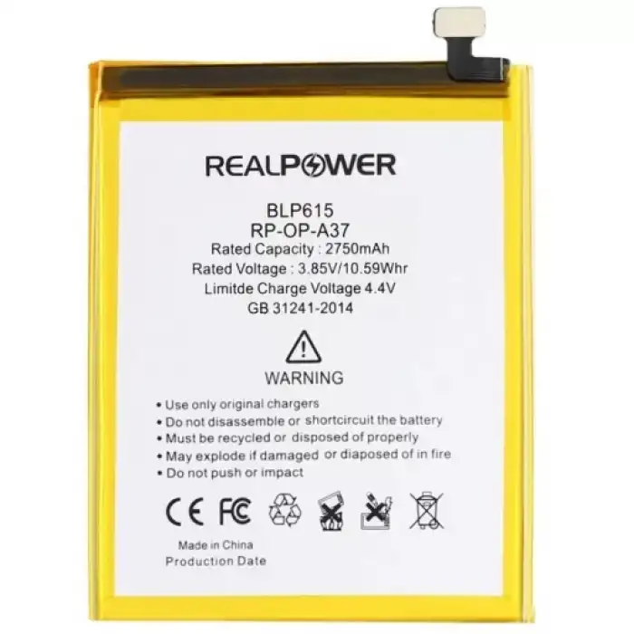 Realpower Oppo Uyumlu A37 Batarya 2750Mah