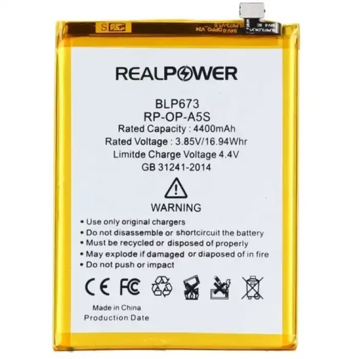 Realpower Oppo Uyumlu A5S Batarya 4400Mah