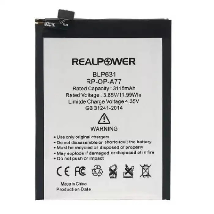 Realpower Oppo Uyumlu A77 Batarya 3115Mah