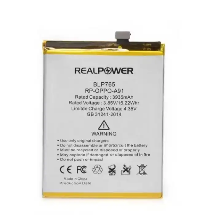 Realpower Oppo Uyumlu A91 Batarya 3935Mah