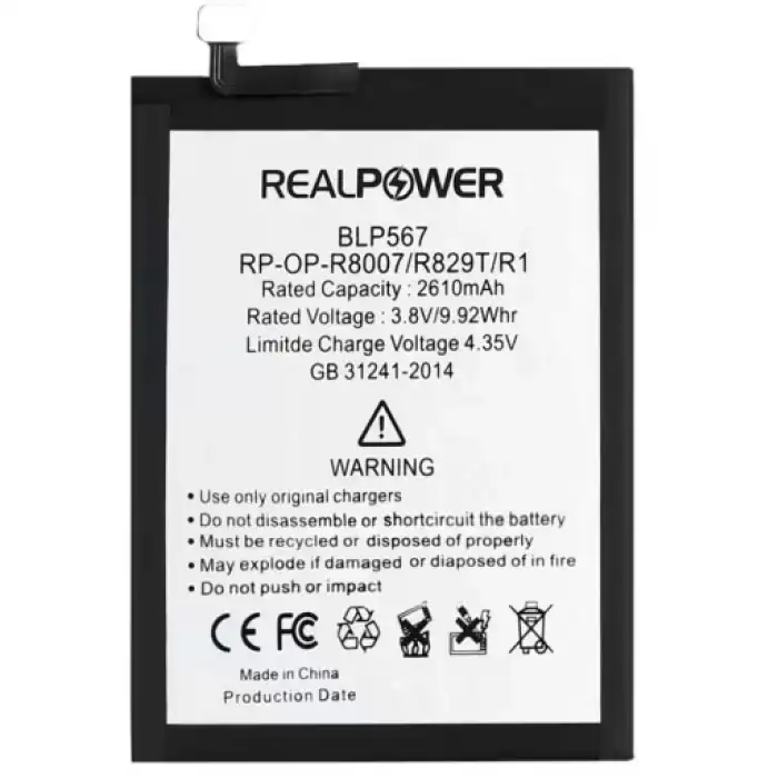 Realpower Oppo Uyumlu R1 Batarya 2610Mah