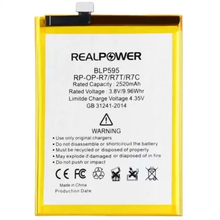 Realpower Oppo Uyumlu R7C Batarya 2520Mah