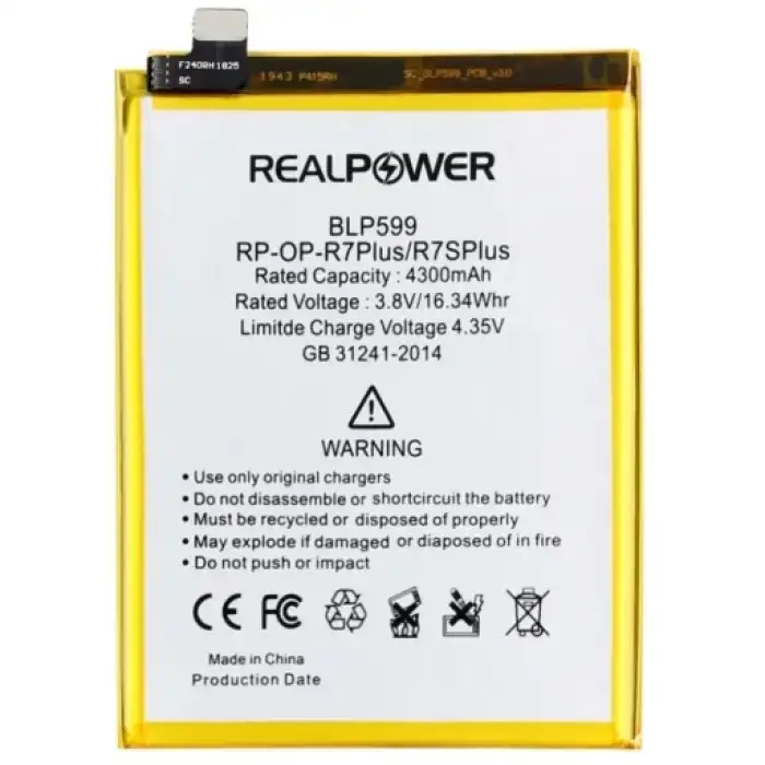 Realpower Oppo Uyumlu R7S Plus Batarya 4300Mah