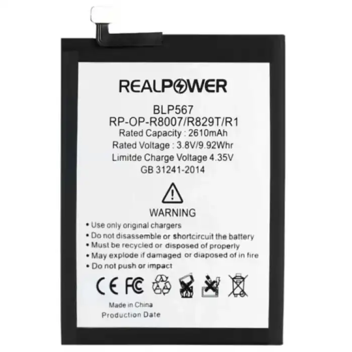Realpower Oppo Uyumlu R8007 Batarya 2610Mah