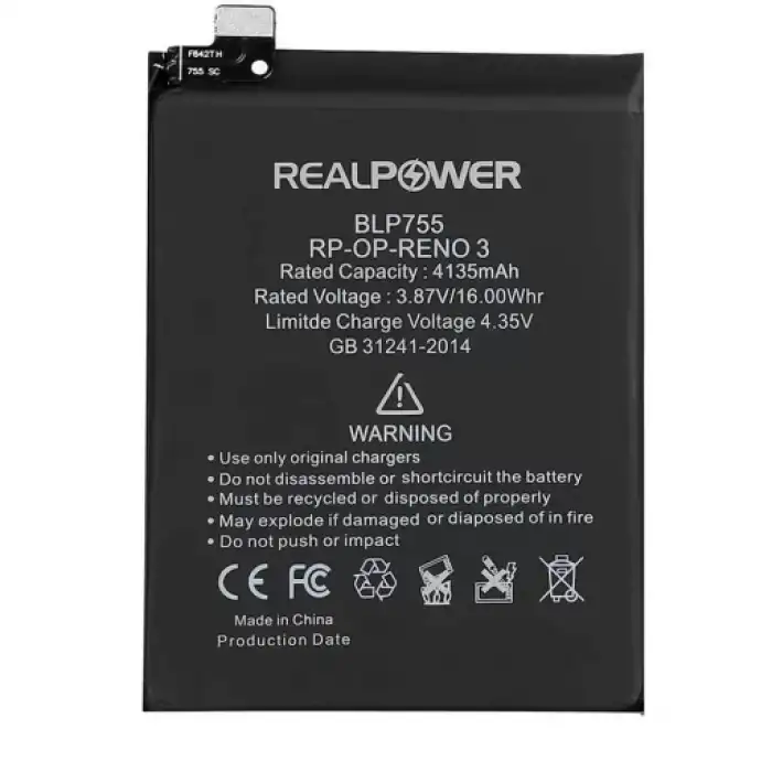 Realpower Oppo Uyumlu Reno 3 Batarya 4135Mah
