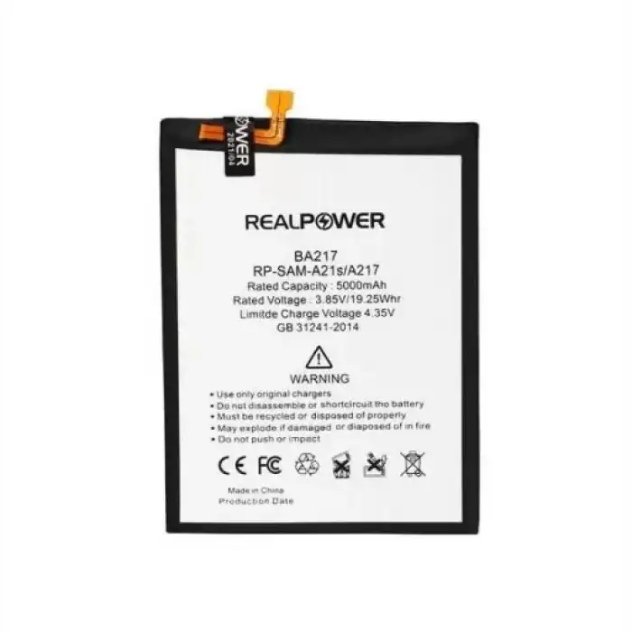 Realpower Samsung Uyumlu Galaxy A21S A217 Batarya 5000Mah