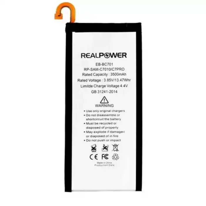 Realpower Samsung Uyumlu Galaxy C7 Pro C7010 Batarya 3500Mah