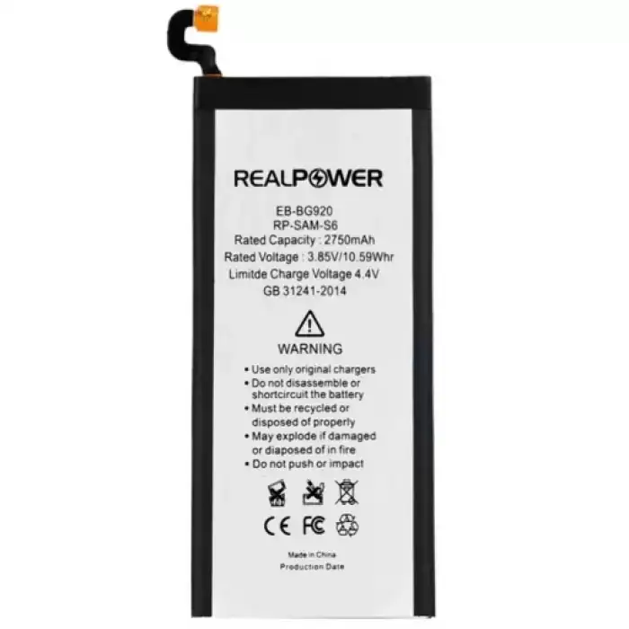 Realpower Samsung Uyumlu Galaxy S6 G920 Batarya 2750Mah