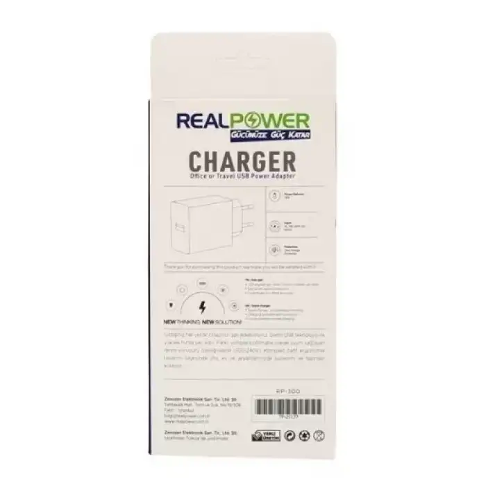 Realpower Xiaomi Uyumlu 18 W Güç Adaptörü Şarj Cihazı Old