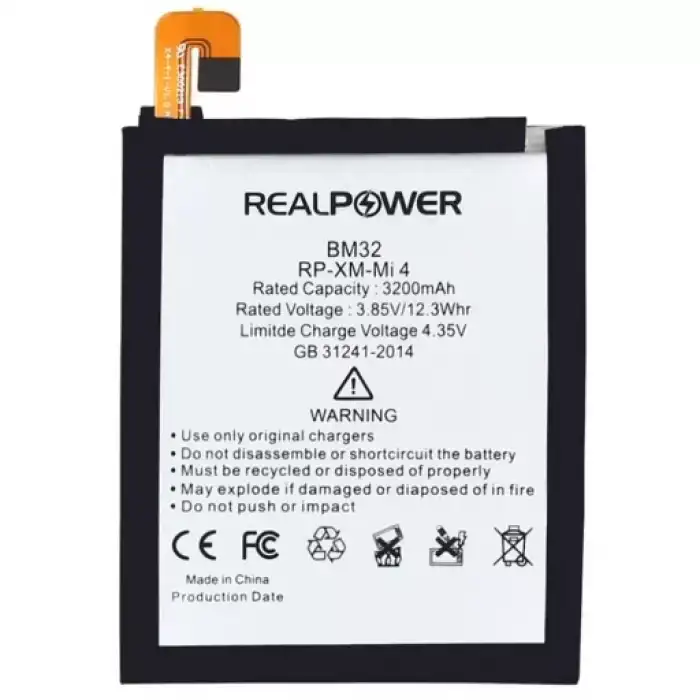 Realpower Xiaomi Uyumlu Mi 4 Batarya 3200Mah