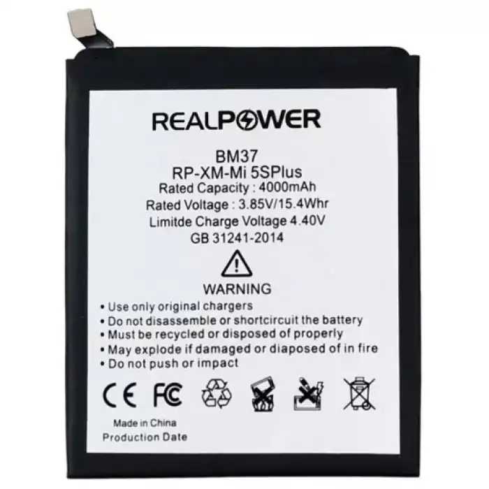 Realpower Xiaomi Uyumlu Mi 5S Plus Batarya 4000Mah