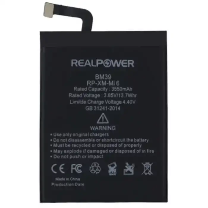 Realpower Xiaomi Uyumlu Mi 6 Batarya 3550Mah