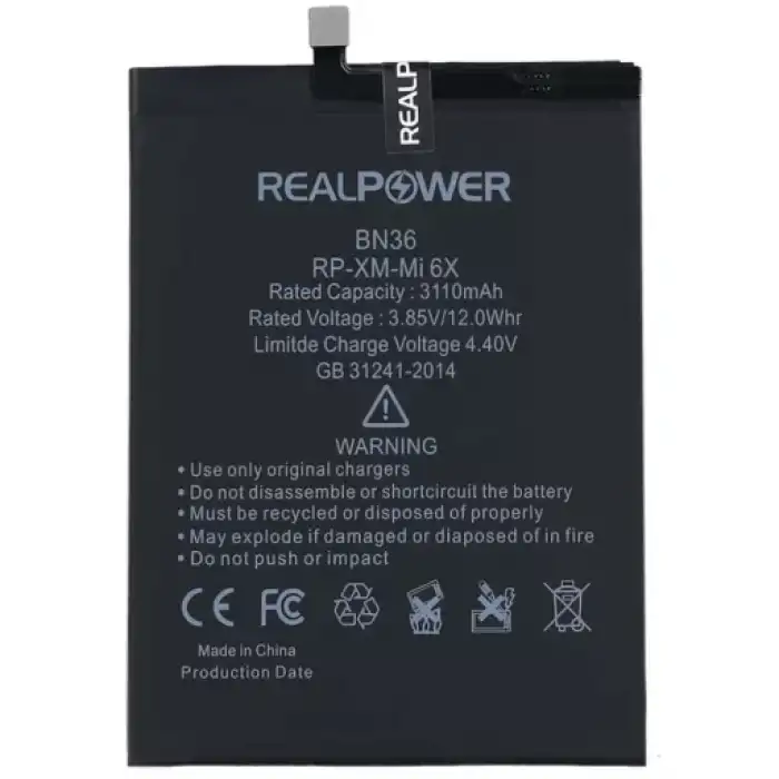 Realpower Xiaomi Uyumlu Mi 6X Batarya 3110Mah