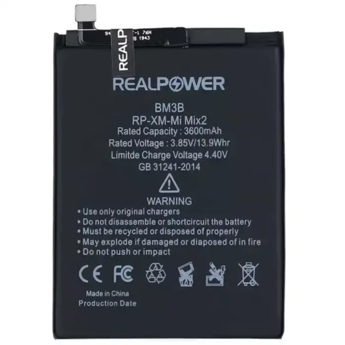 Realpower Xiaomi Uyumlu Mi Mix 2 Batarya 3600Mah