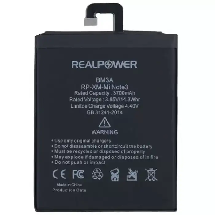 Realpower Xiaomi Uyumlu Mi Note 3 Batarya 3700Mah