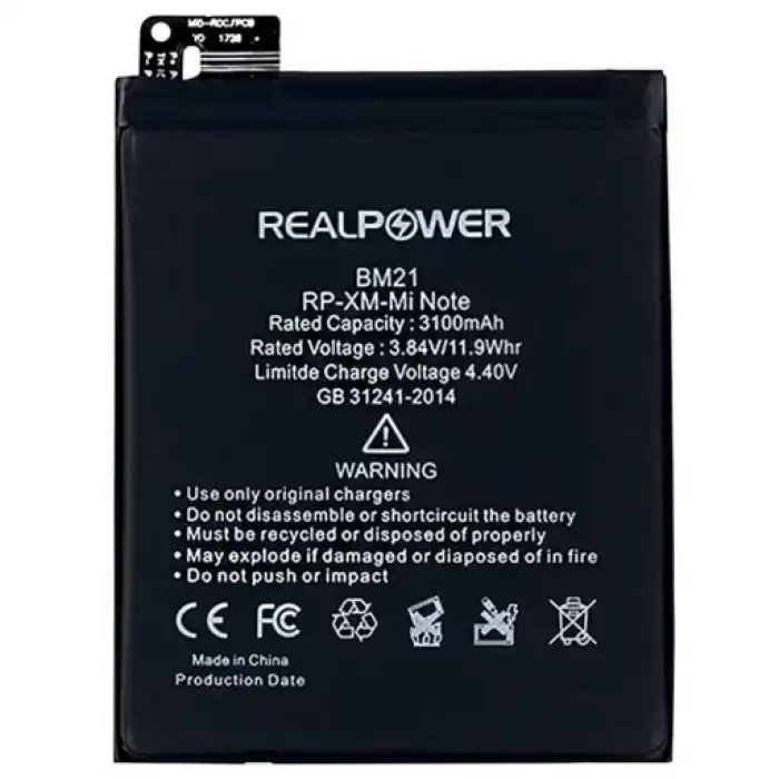 Realpower Xiaomi Uyumlu Mi Note Batarya 3100Mah