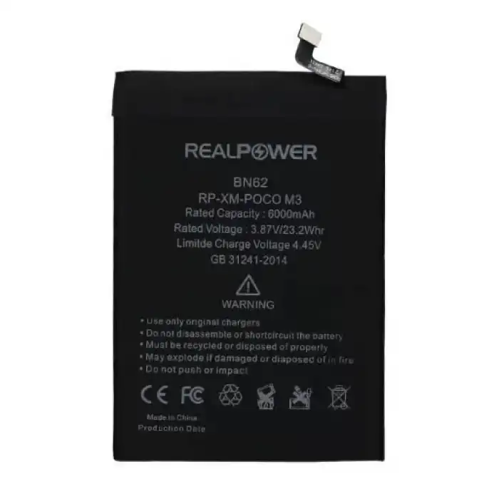 Realpower Xiaomi Uyumlu POCO M3 Batarya Pil