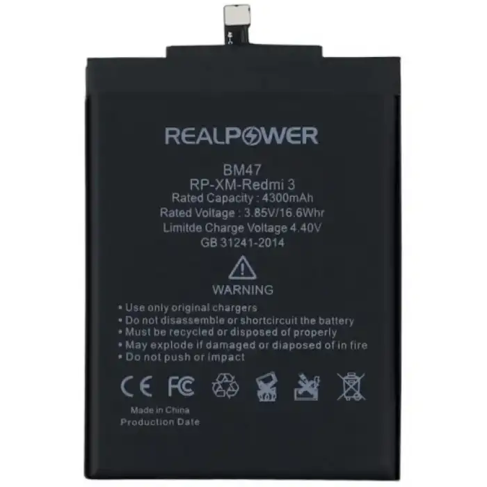 Realpower Xiaomi Uyumlu Redmi 3 Batarya 4300Mah