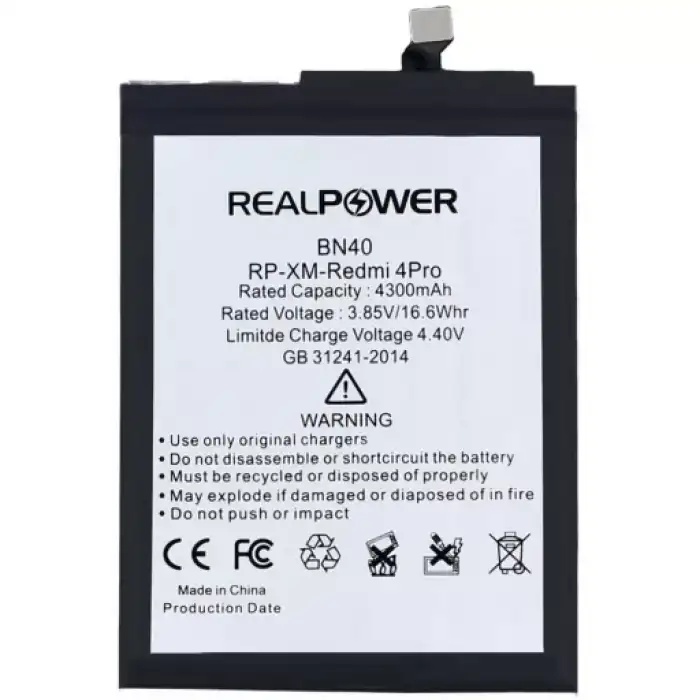 Realpower Xiaomi Uyumlu Redmi 4 Prime Batarya 4300Mah