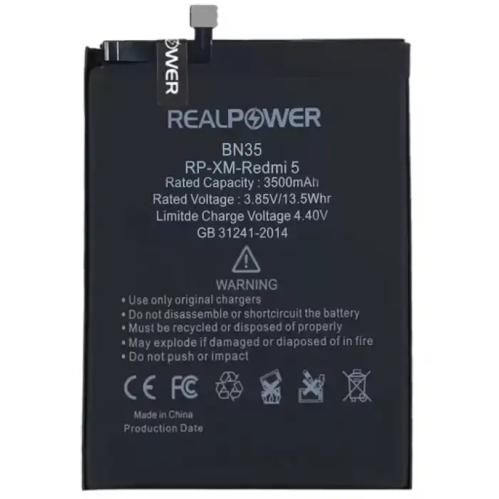 Realpower Xiaomi Uyumlu Redmi 5 Batarya 3500Mah