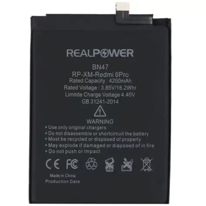 Realpower Xiaomi Uyumlu Redmi 6 Pro Batarya 4200Mah